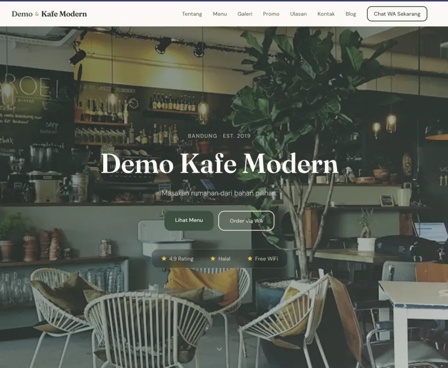 Template Kafe & Kedai Modern